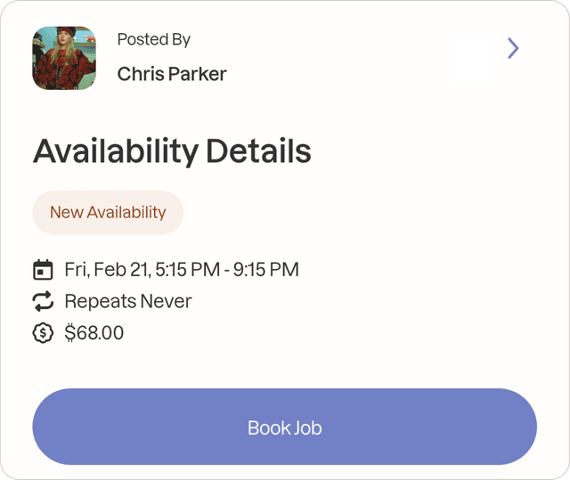 SitterSync mobile app showing a babysitter booking and DCFSA-ready receipt